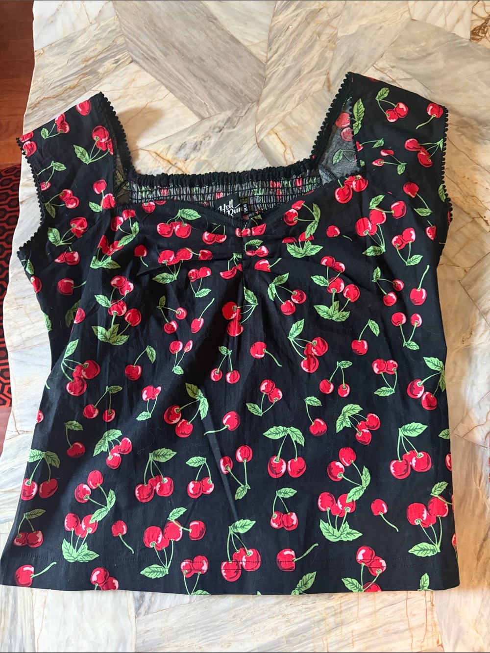 Hell Bunny XL Cherry Blouse